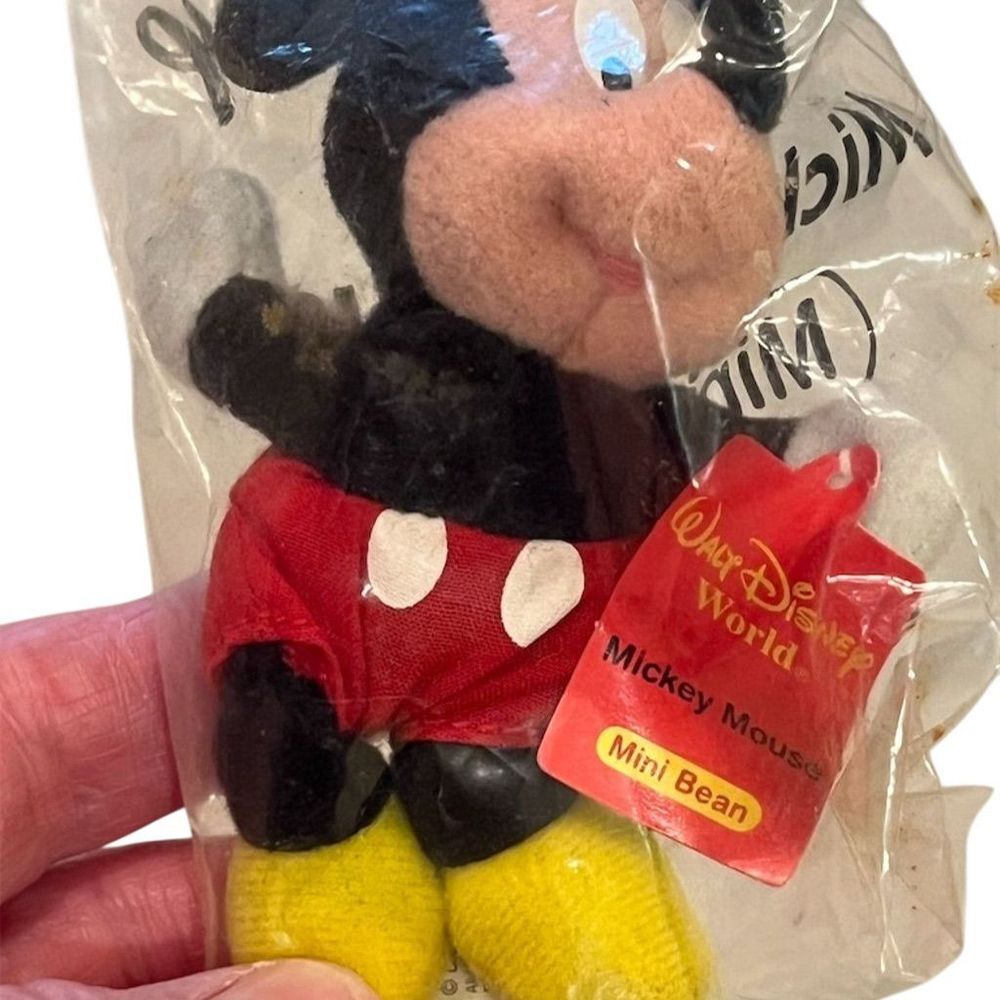 Vintage‎ 2001 Kellogg's Disney Mickey Mouse Mini Bean Plush Toy toddler comfort